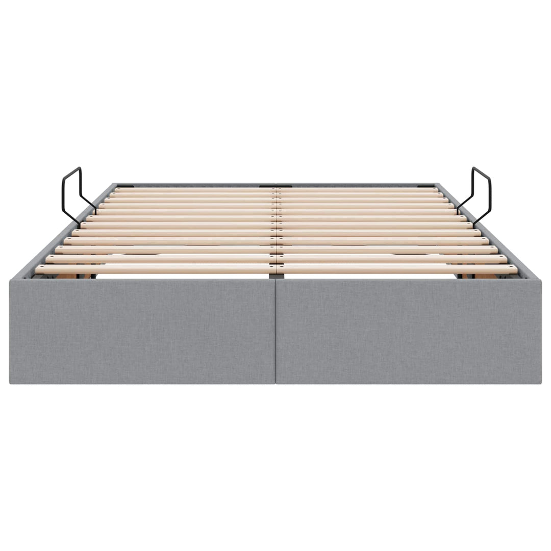 Ottoman Sengestel med opbevaring Lysegrå 120 x 200 cm Stof