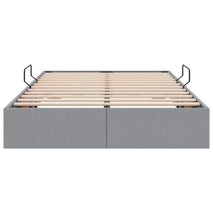Ottoman Sengestel med opbevaring Lysegrå 120 x 200 cm Stof