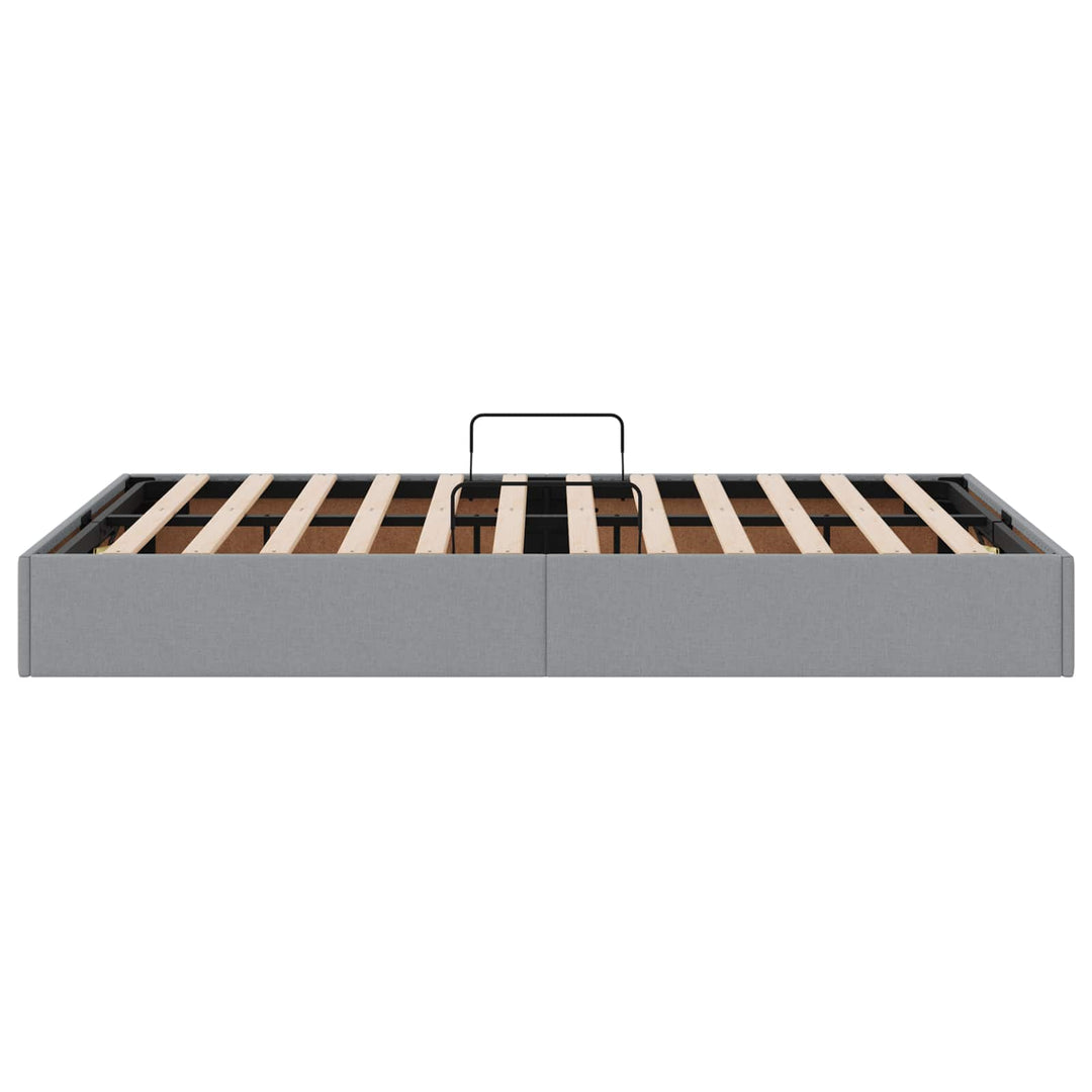 Ottoman Sengestel med opbevaring Lysegrå 120 x 200 cm Stof