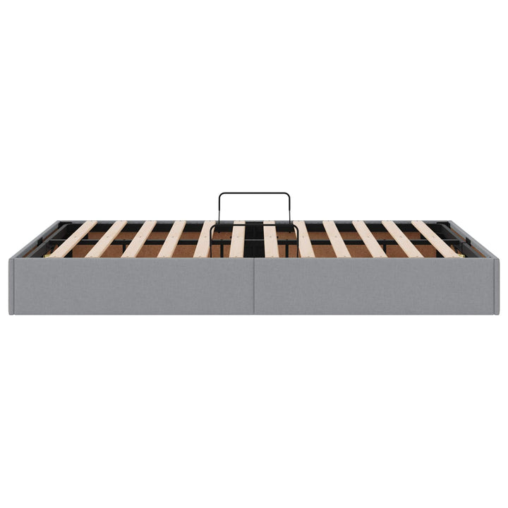 Ottoman Sengestel med opbevaring Lysegrå 120 x 200 cm Stof
