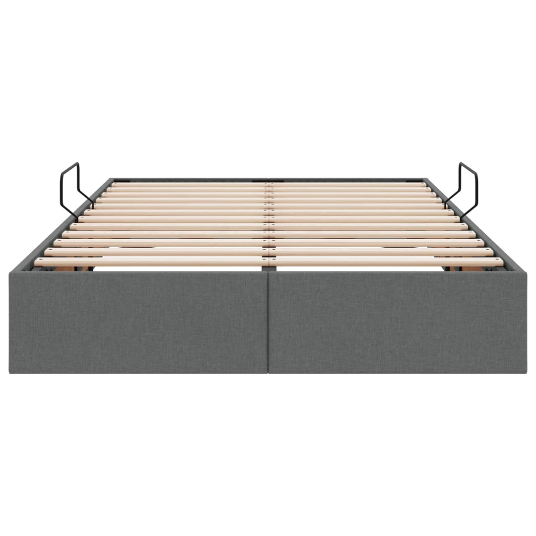 Ottoman Sengestel med opbevaring Mørkegrå 120 x 200 cm Stof