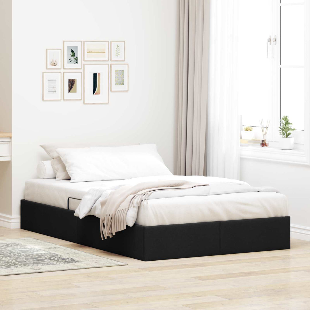 Ottoman Sengestel med opbevaring Sort 120 x 200 cm Stof
