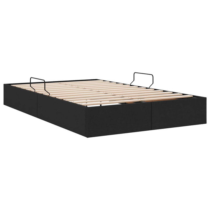 Ottoman Sengestel med opbevaring Sort 120 x 200 cm Stof