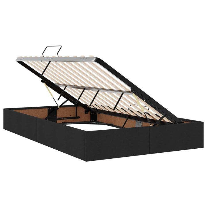 Ottoman Sengestel med opbevaring Sort 120 x 200 cm Stof