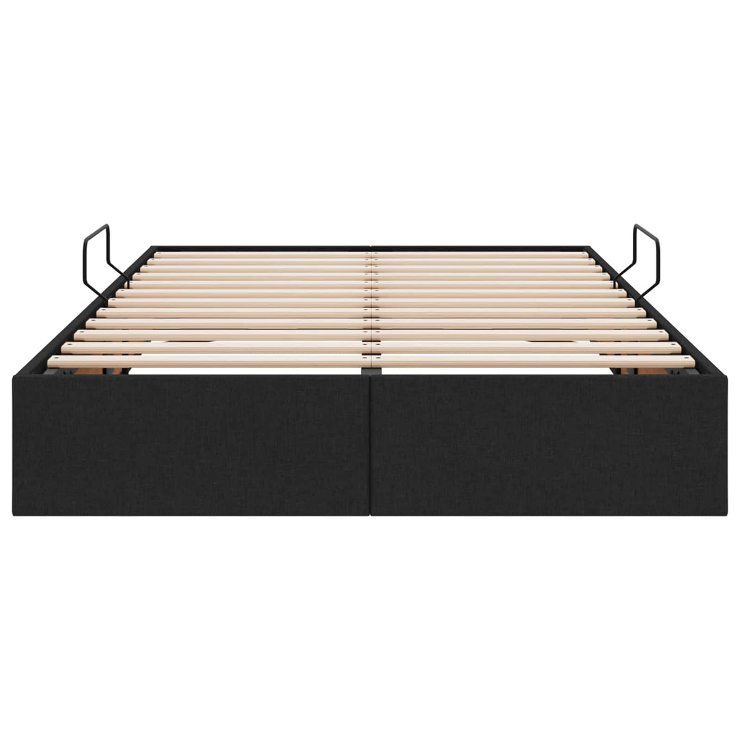 Ottoman Sengestel med opbevaring Sort 120 x 200 cm Stof
