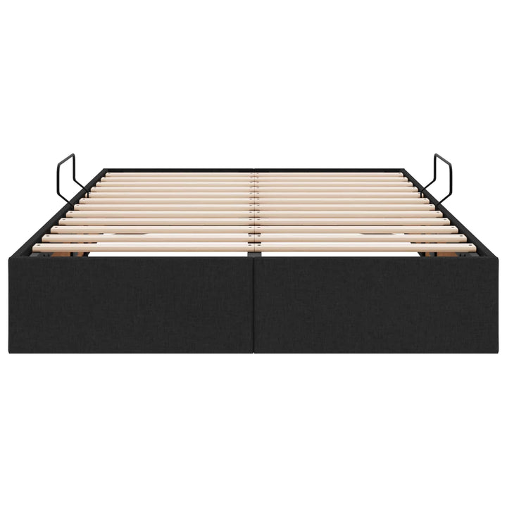 Ottoman Sengestel med opbevaring Sort 120 x 200 cm Stof