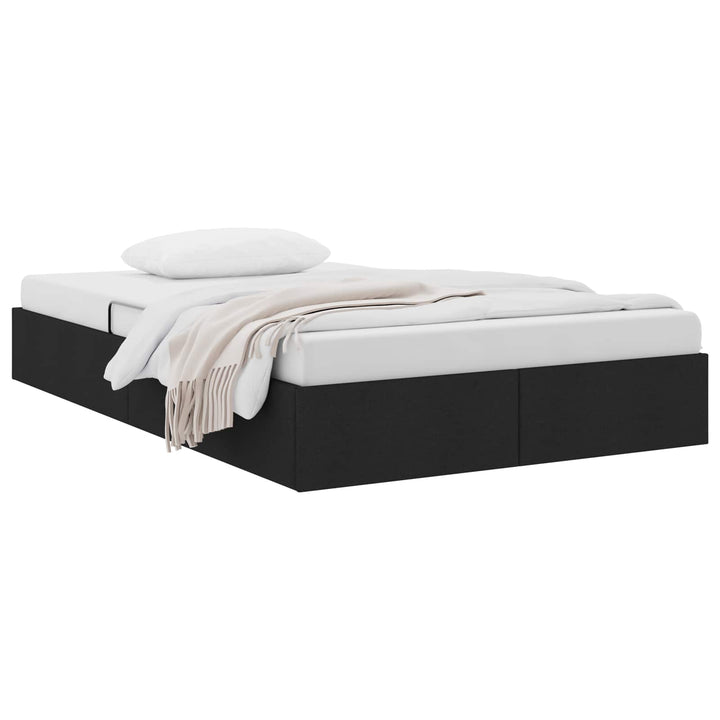 Ottoman Sengestel med opbevaring Sort 120 x 200 cm Stof