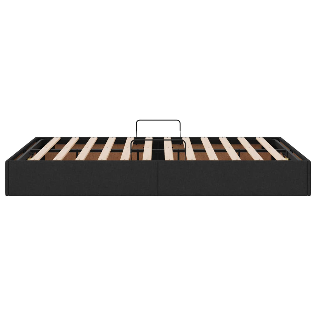 Ottoman Sengestel med opbevaring Sort 120 x 200 cm Stof