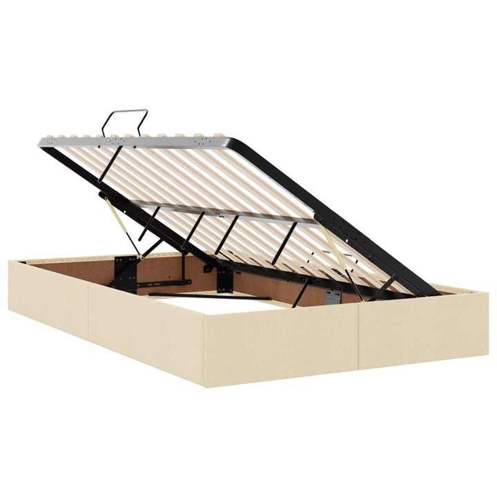 Ottoman Sengestel med opbevaring Creme 120 x 200 cm Stof