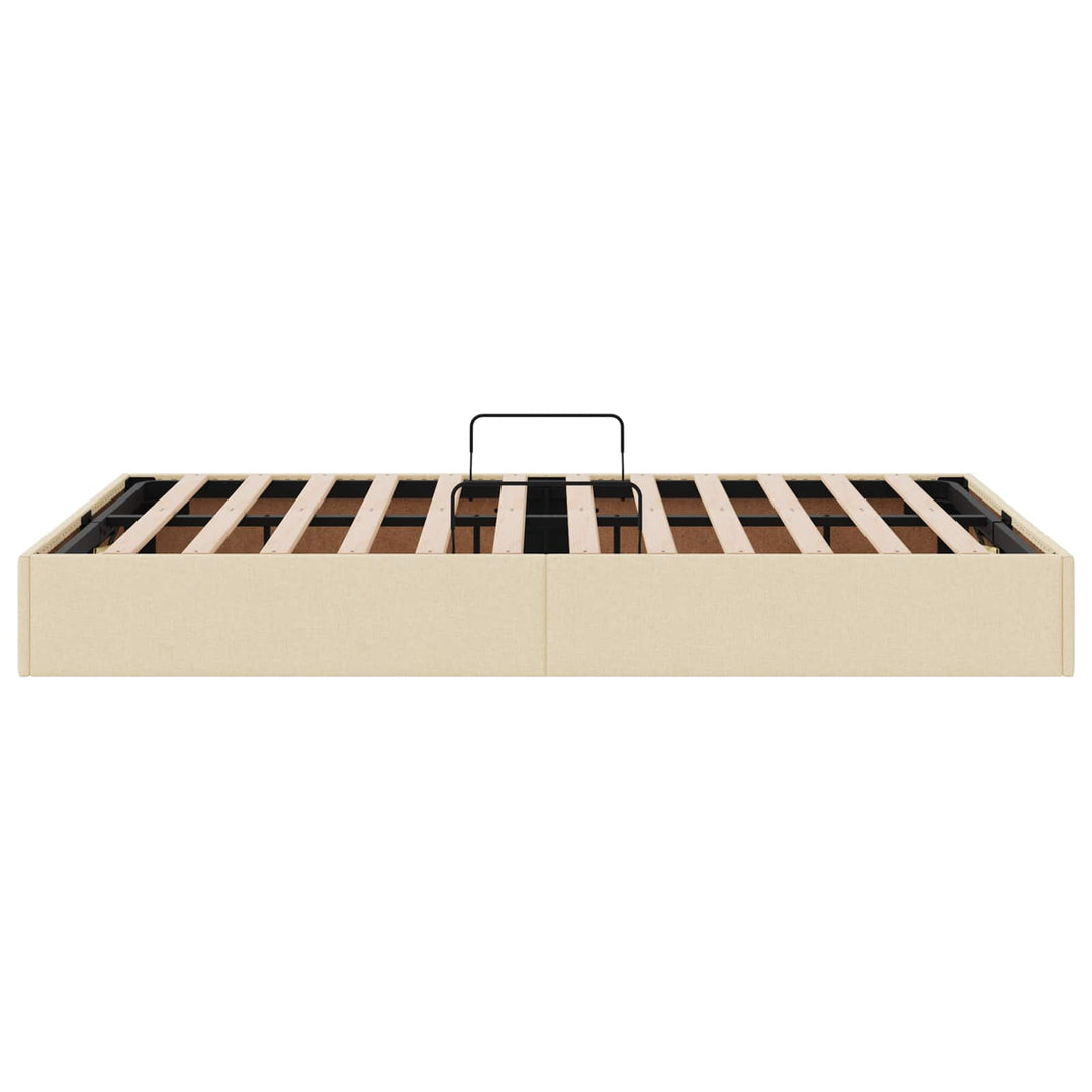Ottoman Sengestel med opbevaring Creme 120 x 200 cm Stof