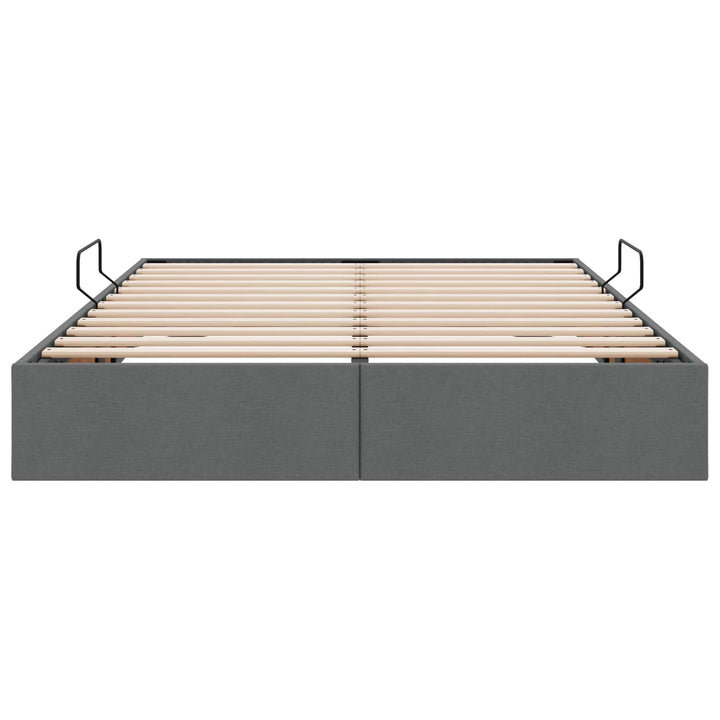 Ottoman Sengestel med opbevaring Mørkegrå 140 x 190 cm Stof