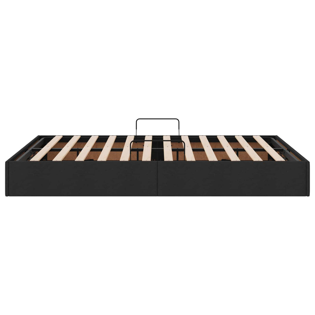 Ottoman Sengestel med opbevaring Sort 140 x 190 cm Stof