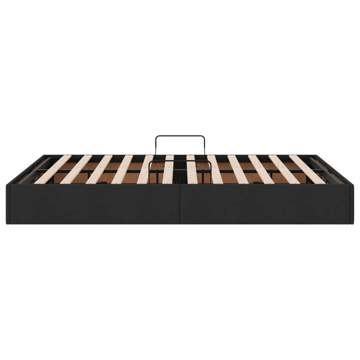 Ottoman Sengestel med opbevaring Sort 140 x 190 cm Stof