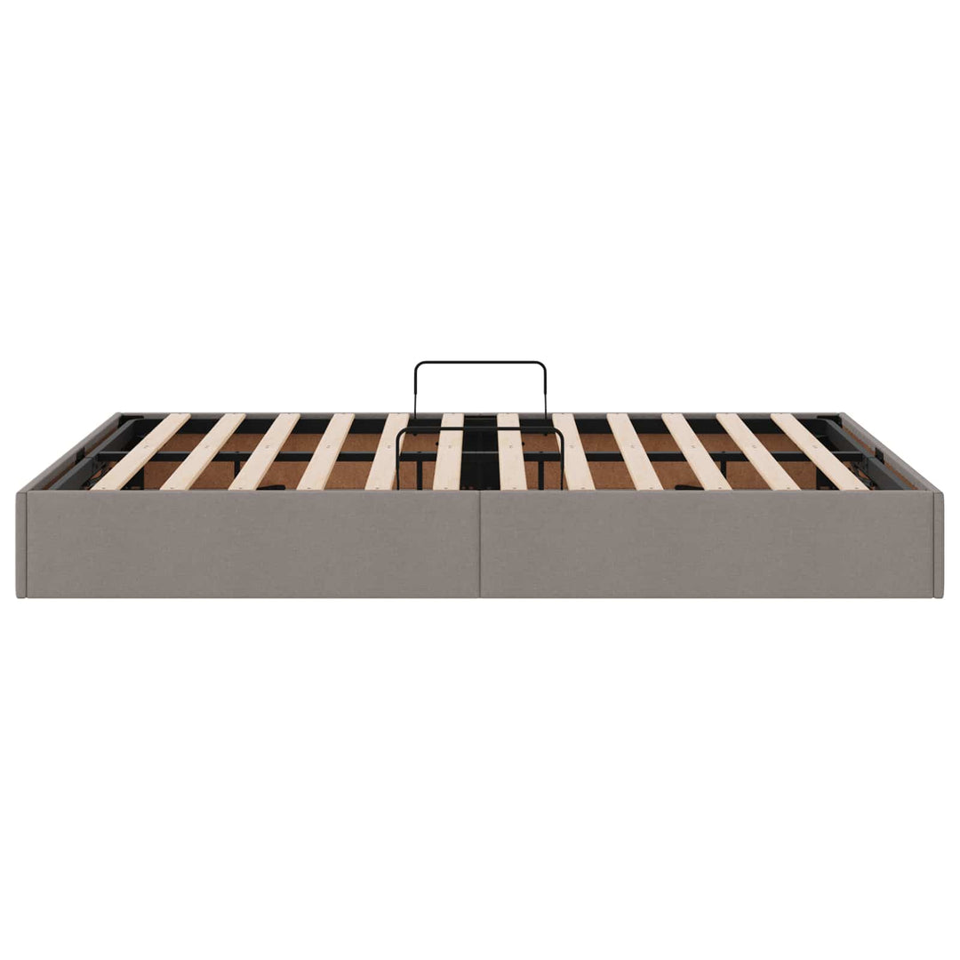 Ottoman Sengestel med opbevaring Gråbrun 140 x 190 cm Stof