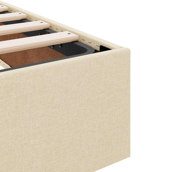 Ottoman Sengestel med opbevaring Creme 140 x 190 cm Stof