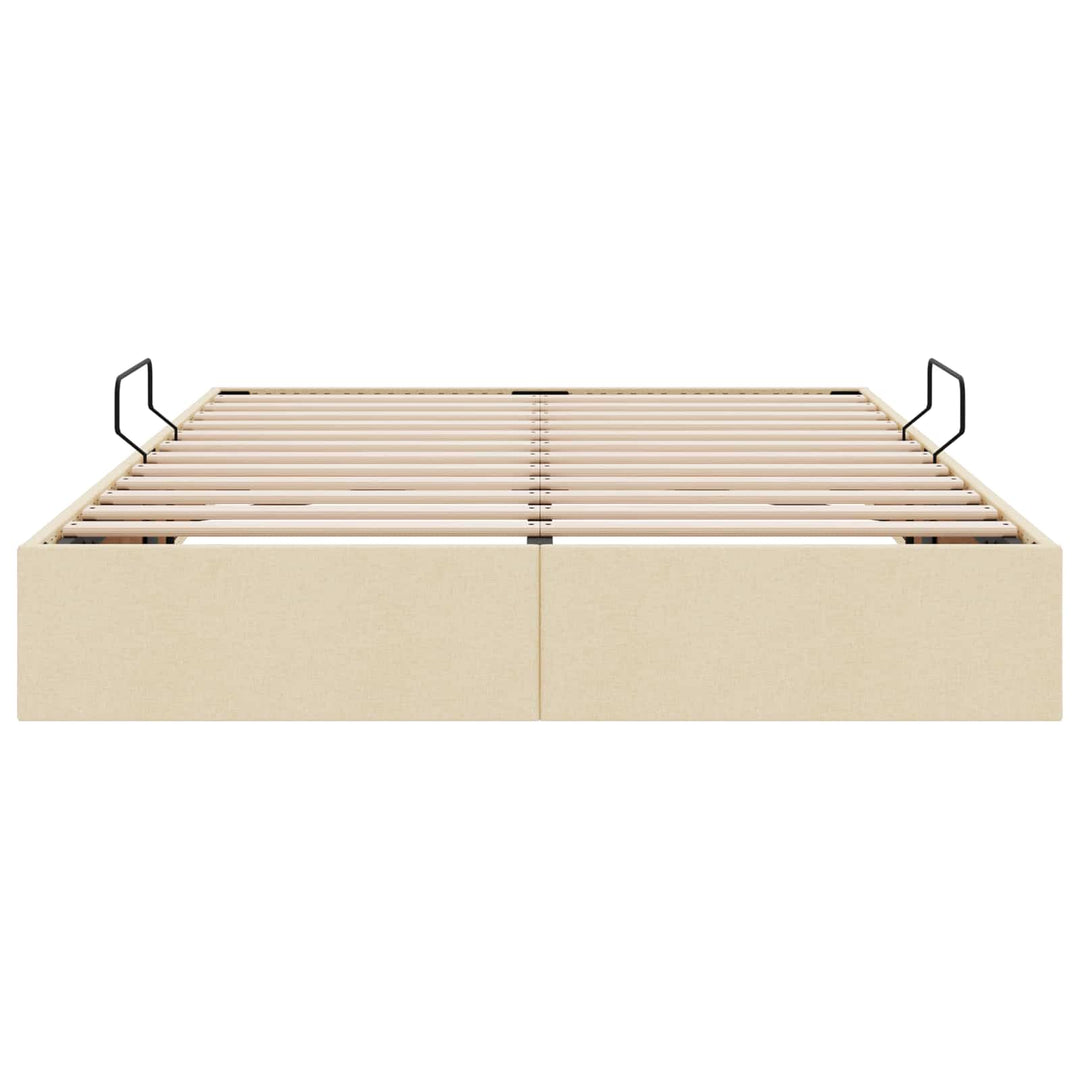 Ottoman Sengestel med opbevaring Creme 140 x 190 cm Stof