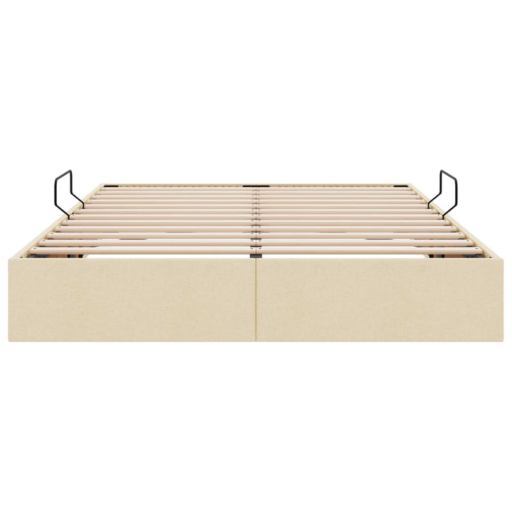 Ottoman Sengestel med opbevaring Creme 140 x 190 cm Stof