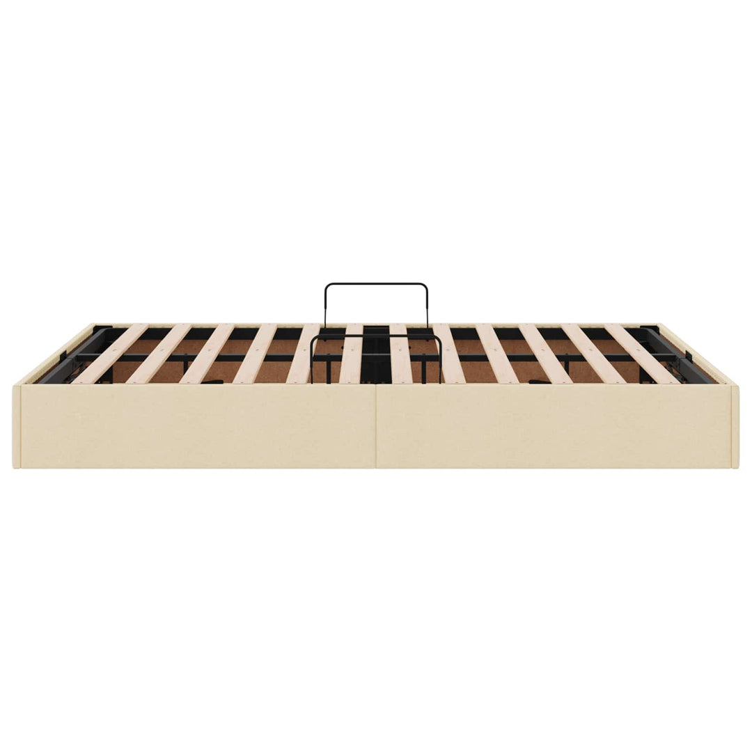 Ottoman Sengestel med opbevaring Creme 140 x 190 cm Stof