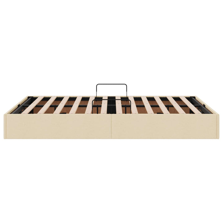 Ottoman Sengestel med opbevaring Creme 140 x 190 cm Stof