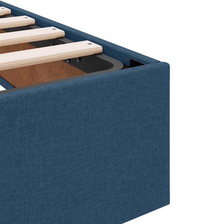 Ottoman Sengestel med opbevaring Blå 140 x 190 cm Stof