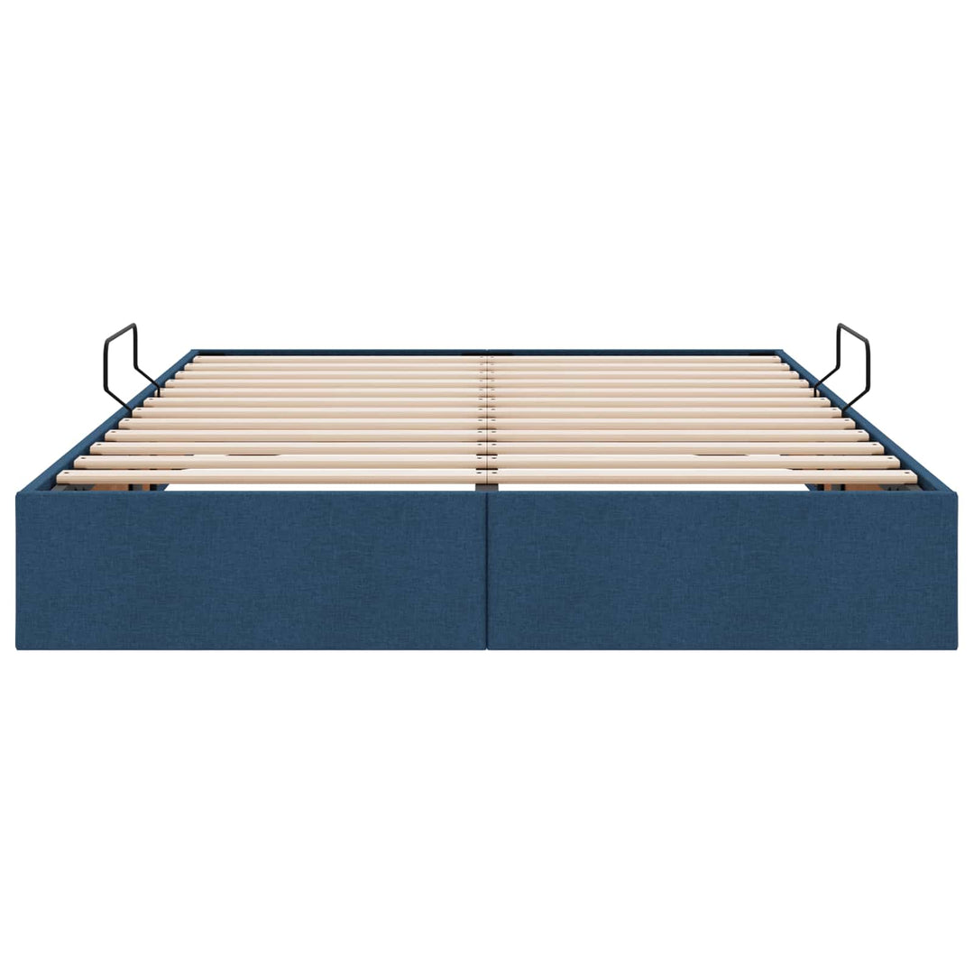 Ottoman Sengestel med opbevaring Blå 140 x 190 cm Stof