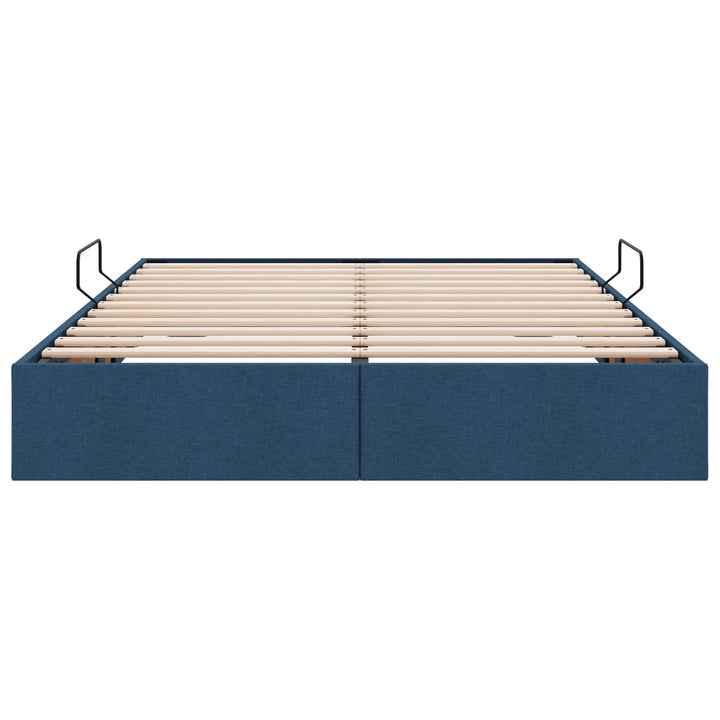 Ottoman Sengestel med opbevaring Blå 140 x 190 cm Stof