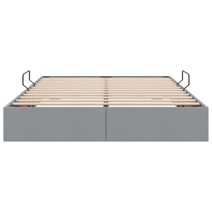 Ottoman Sengestel med opbevaring Lysegrå 140 x 200 cm Stof