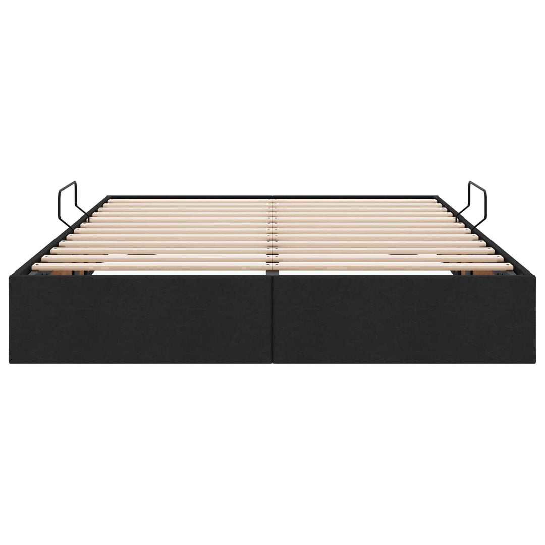 Ottoman Sengestel med opbevaring Sort 140 x 200 cm Stof