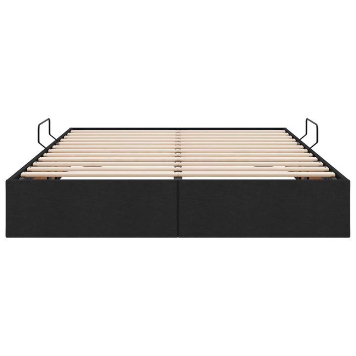 Ottoman Sengestel med opbevaring Sort 140 x 200 cm Stof