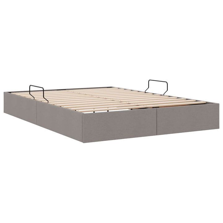 Ottoman Sengestel med opbevaring Gråbrun 140 x 200 cm Stof