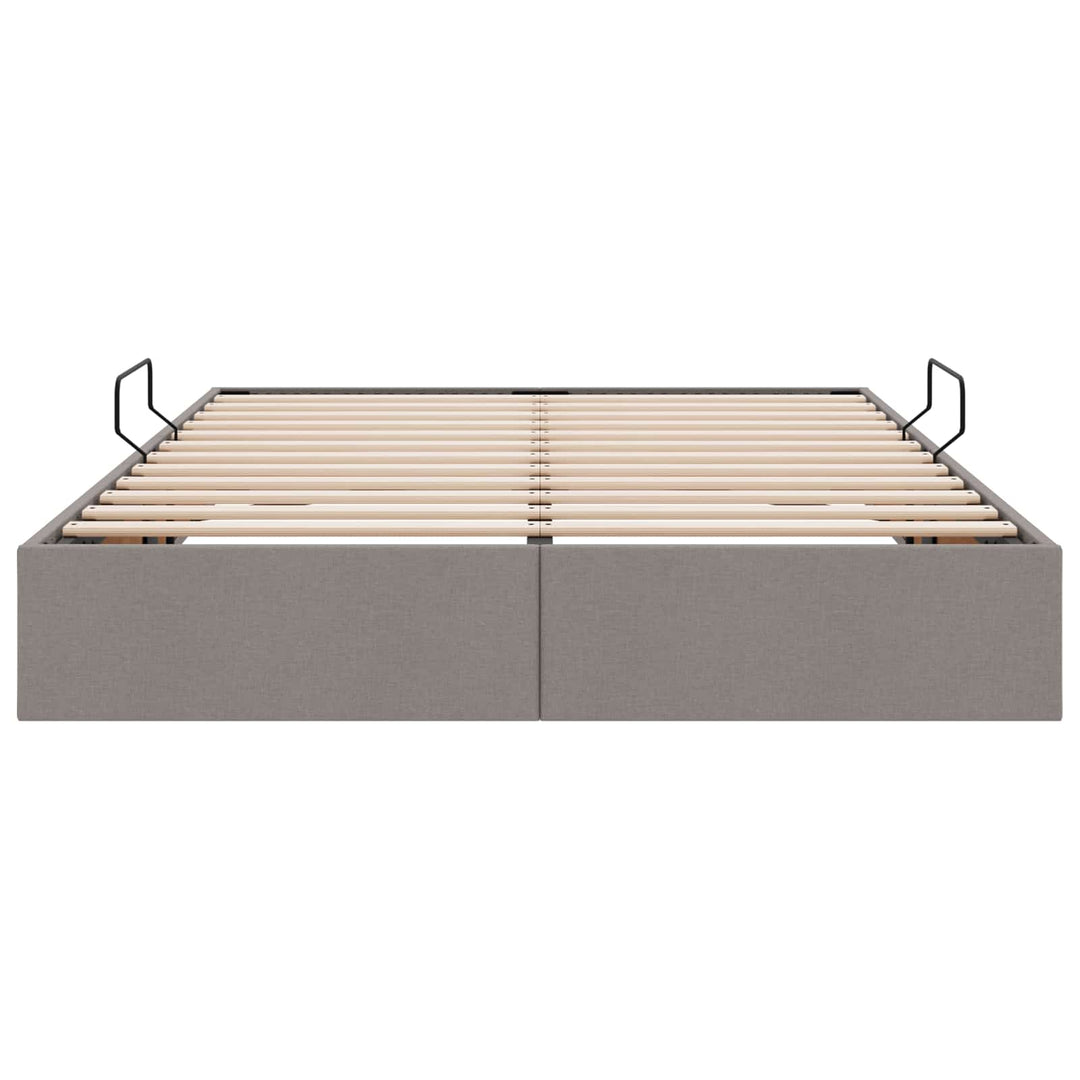 Ottoman Sengestel med opbevaring Gråbrun 140 x 200 cm Stof