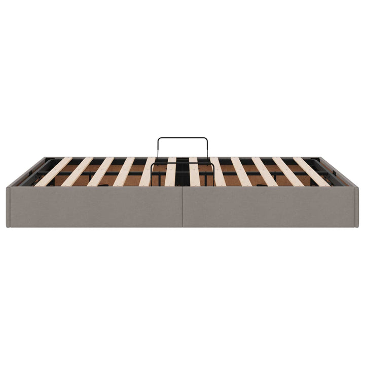 Ottoman Sengestel med opbevaring Gråbrun 140 x 200 cm Stof