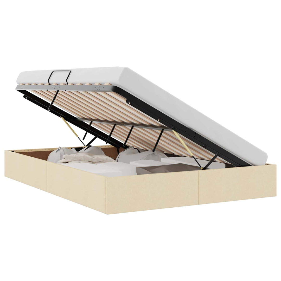 Ottoman Sengestel med opbevaring Creme 140 x 200 cm Stof