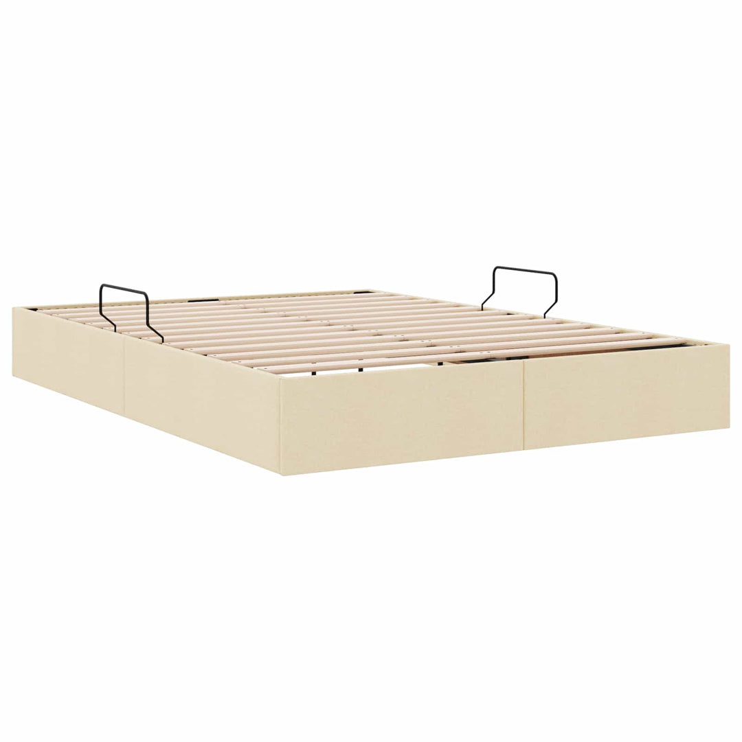 Ottoman Sengestel med opbevaring Creme 140 x 200 cm Stof