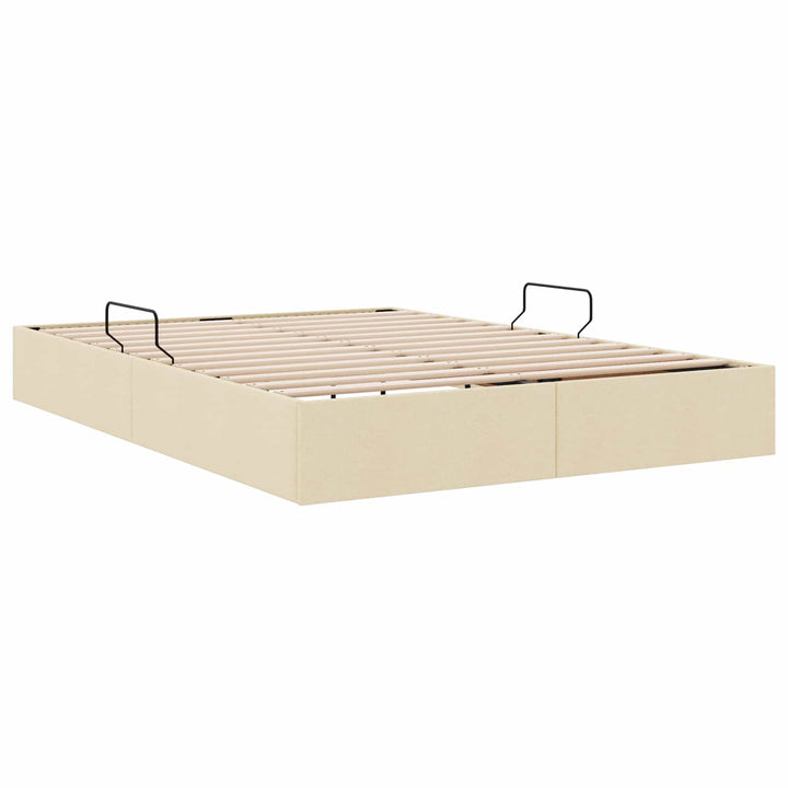 Ottoman Sengestel med opbevaring Creme 140 x 200 cm Stof