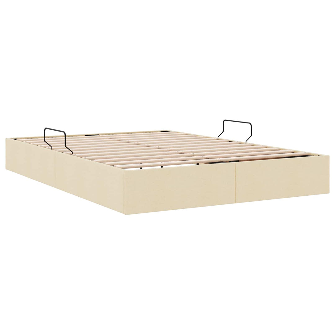Ottoman Sengestel med opbevaring Creme 140 x 200 cm Stof