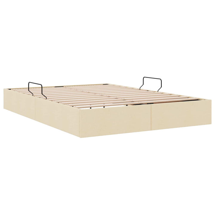Ottoman Sengestel med opbevaring Creme 140 x 200 cm Stof