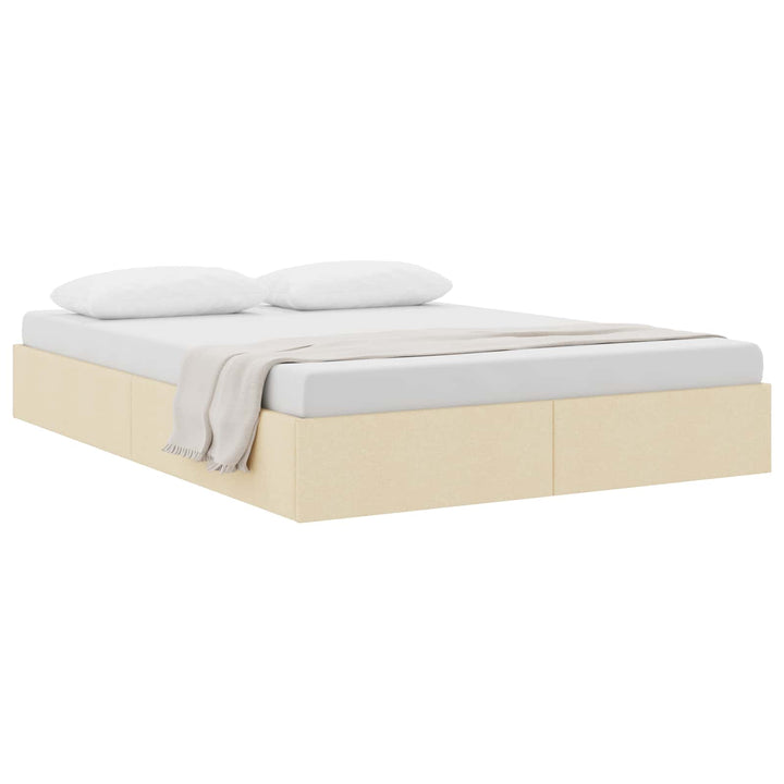 Ottoman Sengestel med opbevaring Creme 140 x 200 cm Stof