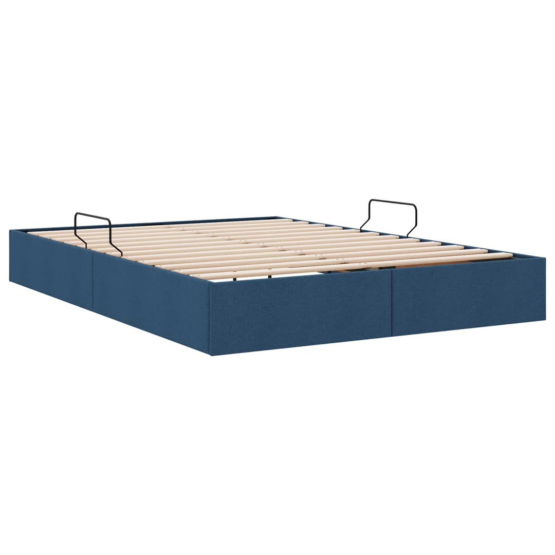 Ottoman Sengestel med opbevaring Blå 140 x 200 cm Stof