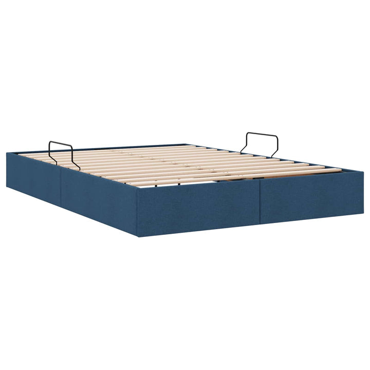 Ottoman Sengestel med opbevaring Blå 140 x 200 cm Stof