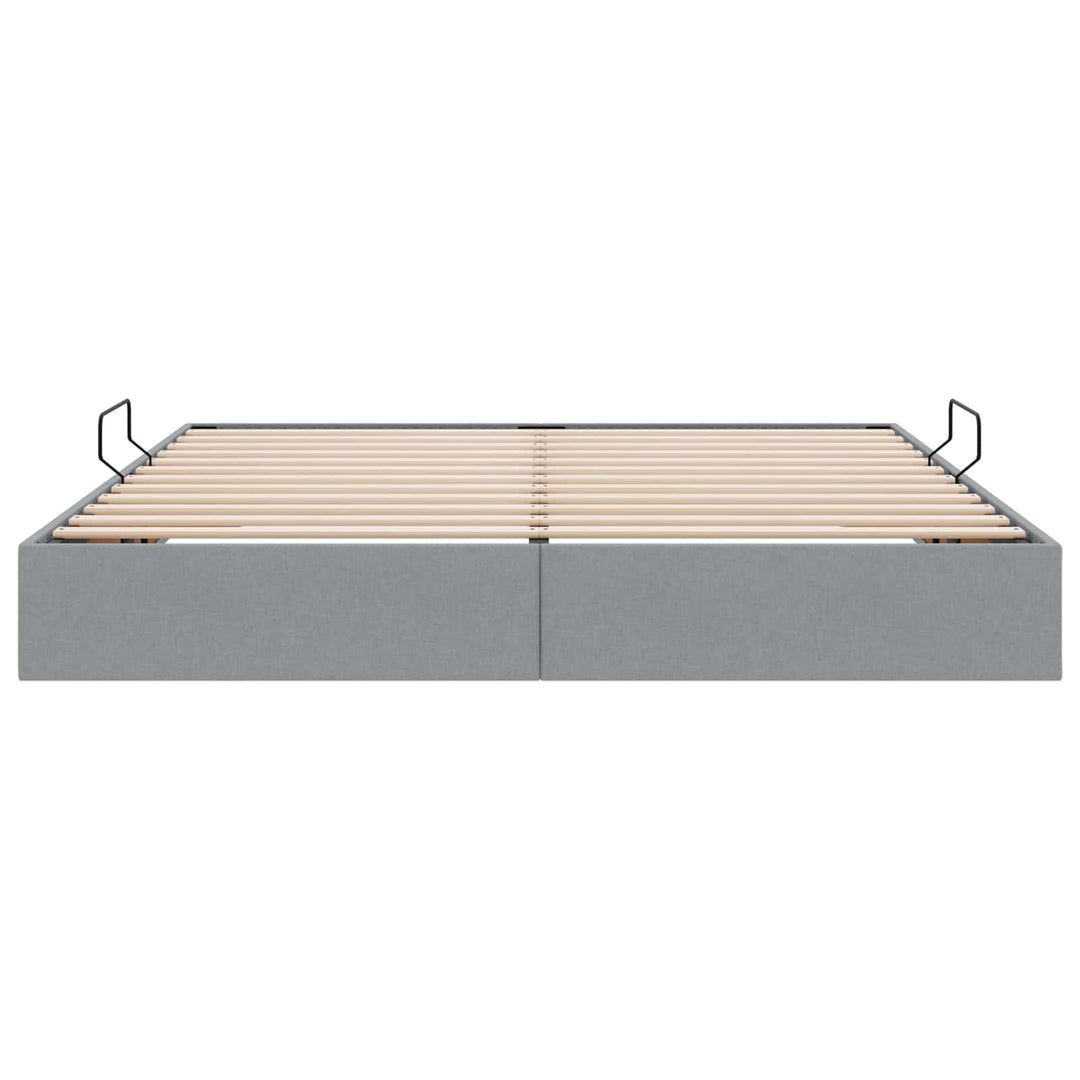 Ottoman Sengestel med opbevaring Lysegrå 160 x 200 cm Stof