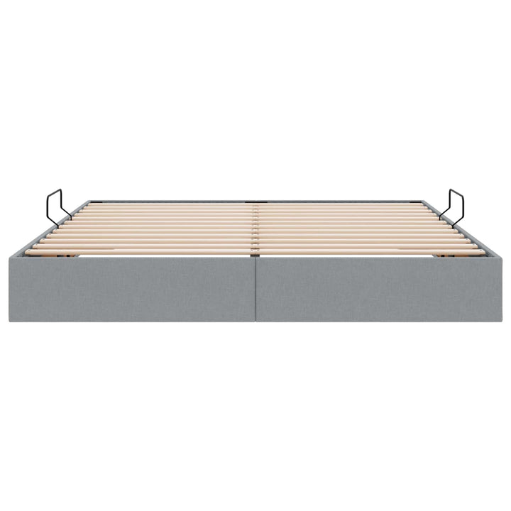 Ottoman Sengestel med opbevaring Lysegrå 160 x 200 cm Stof