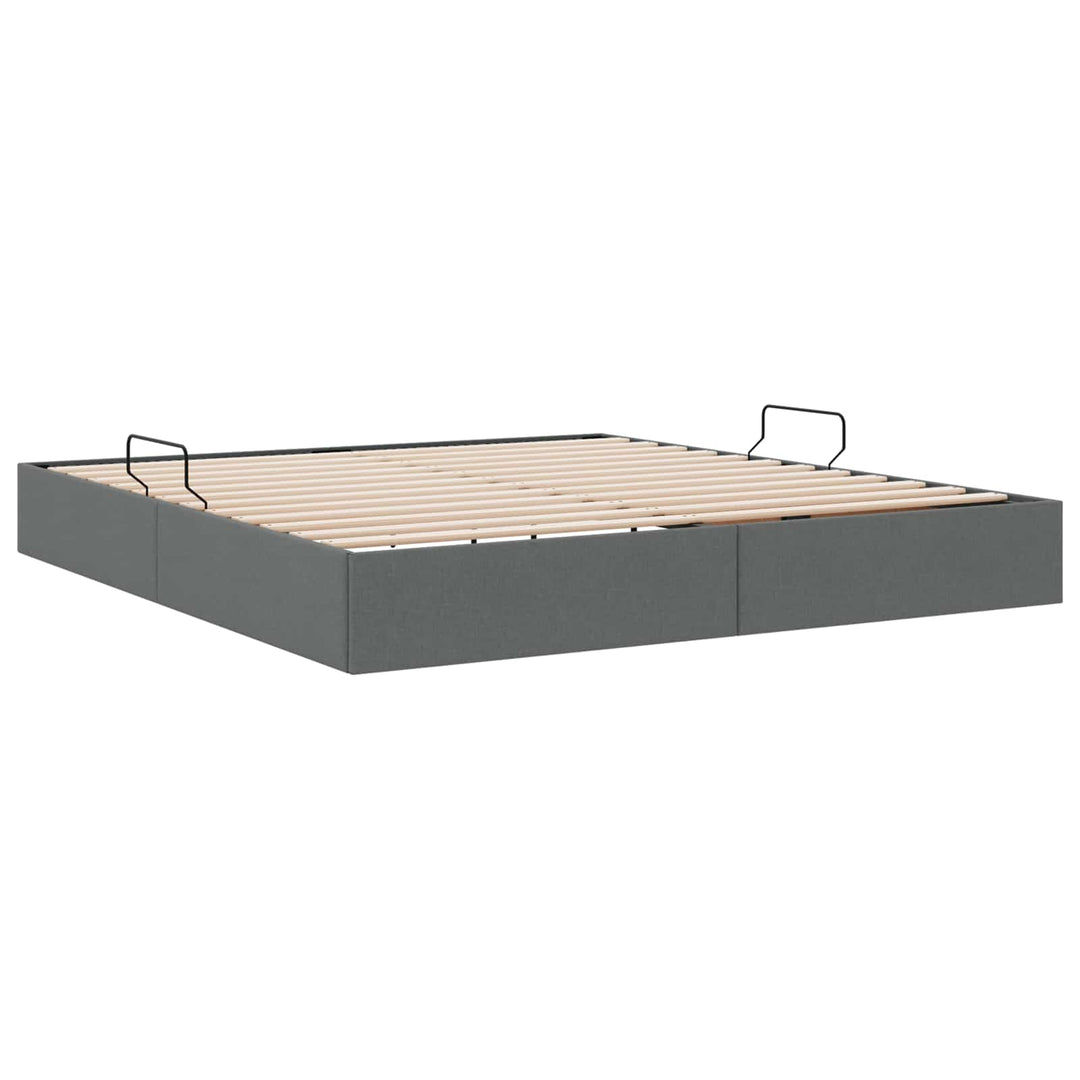 Ottoman Sengestel med opbevaring Mørkegrå 160 x 200 cm Stof