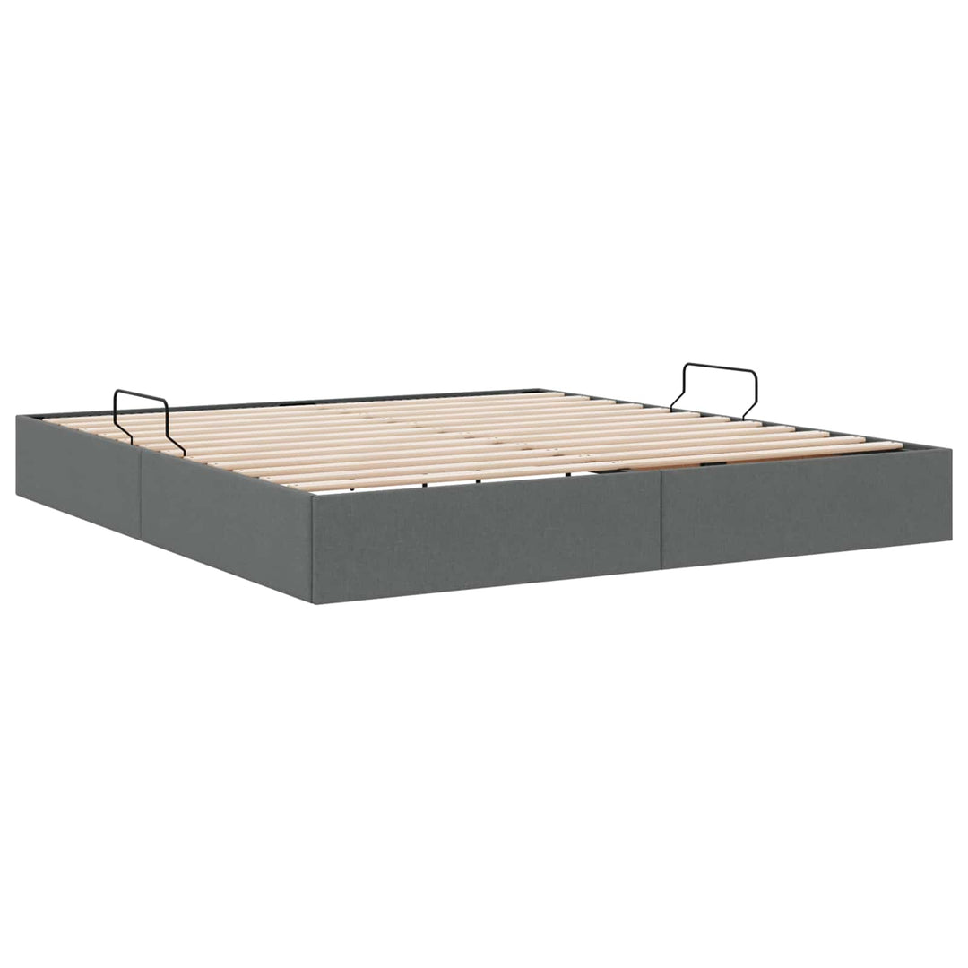 Ottoman Sengestel med opbevaring Mørkegrå 160 x 200 cm Stof