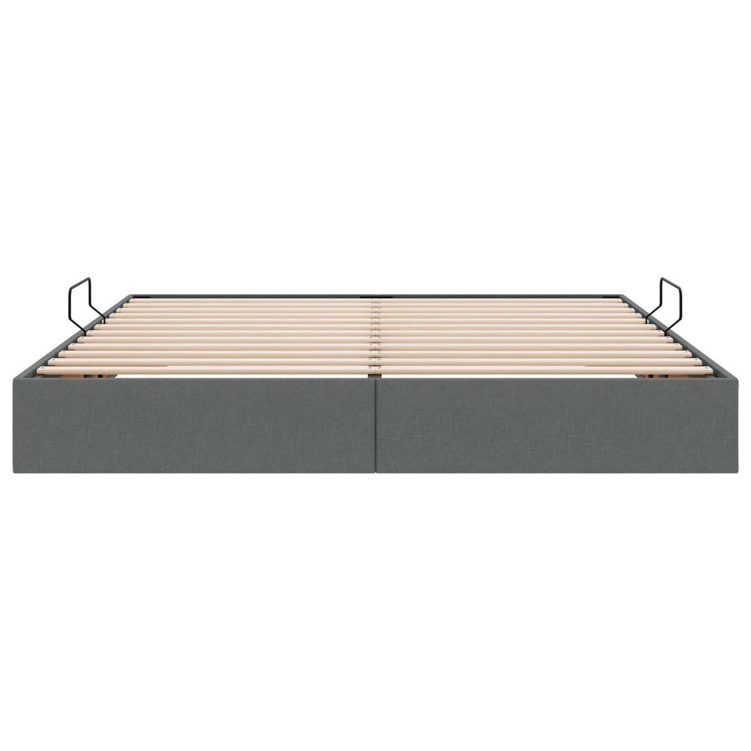 Ottoman Sengestel med opbevaring Mørkegrå 160 x 200 cm Stof