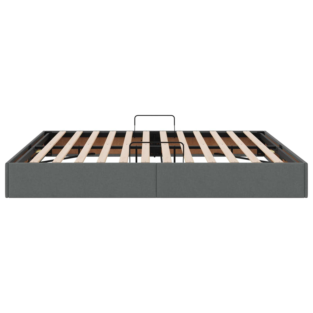 Ottoman Sengestel med opbevaring Mørkegrå 160 x 200 cm Stof