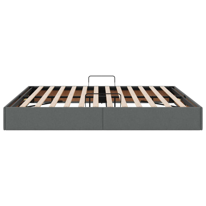 Ottoman Sengestel med opbevaring Mørkegrå 160 x 200 cm Stof