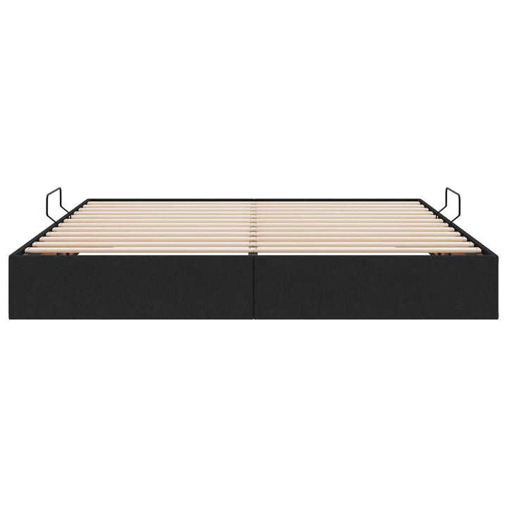 Ottoman Sengestel med opbevaring Sort 160 x 200 cm Stof