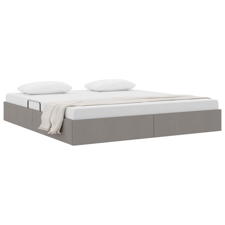 Ottoman Sengestel med opbevaring Gråbrun 160 x 200 cm Stof