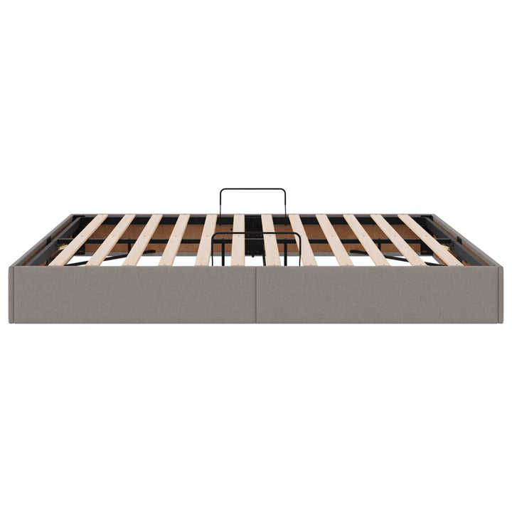 Ottoman Sengestel med opbevaring Gråbrun 160 x 200 cm Stof